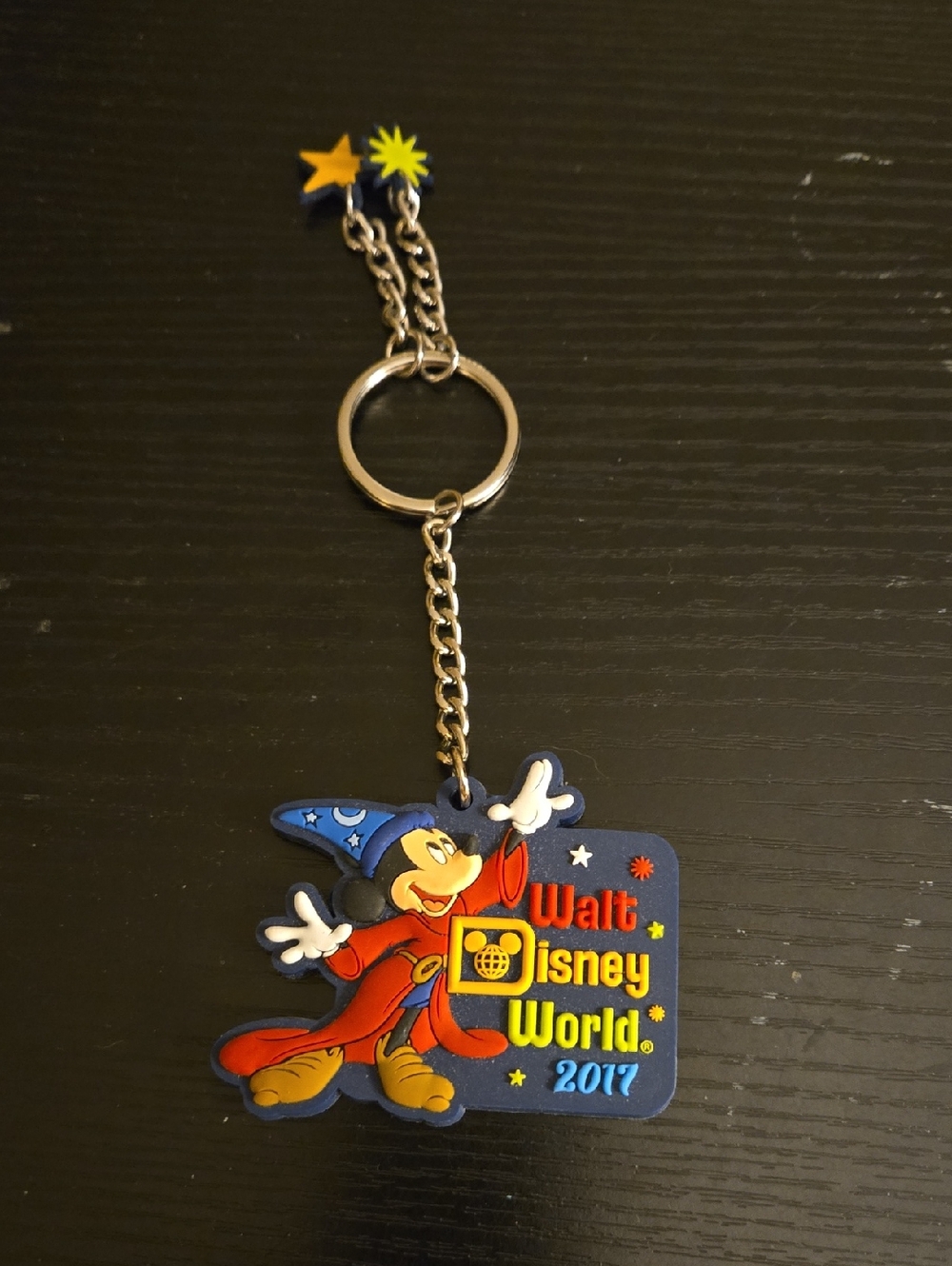 Disney Navy and Gold Sorcerer Mickey Keychain
